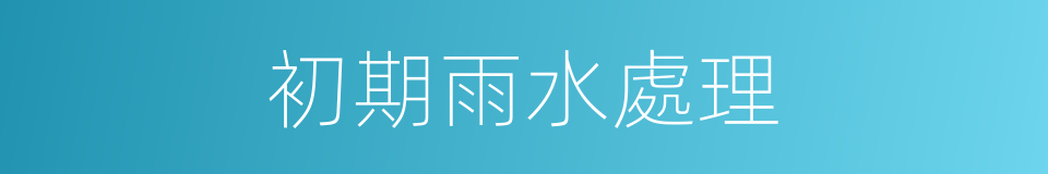 初期雨水處理的同義詞