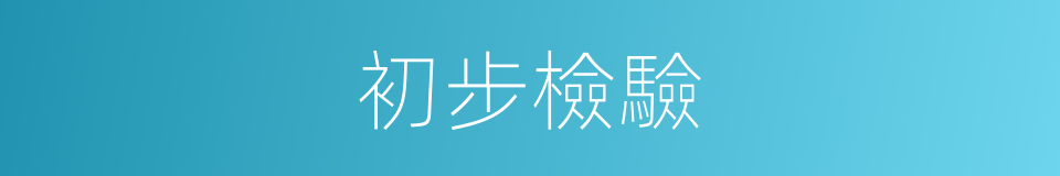 初步檢驗的同義詞
