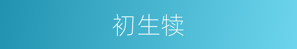 初生犊的意思