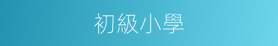 初級小學的意思
