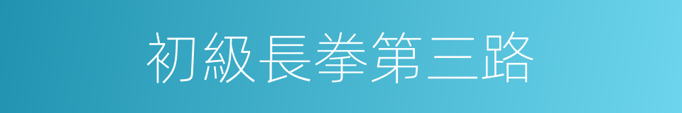 初級長拳第三路的同義詞