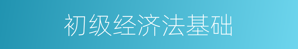 初级经济法基础的同义词