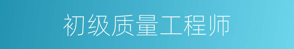 初级质量工程师的同义词