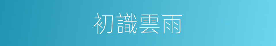 初識雲雨的同義詞