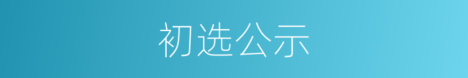 初选公示的同义词