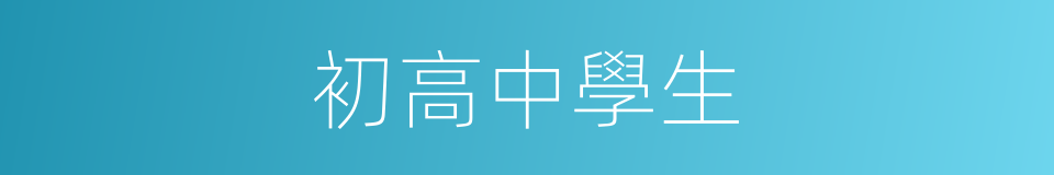 初高中學生的同義詞