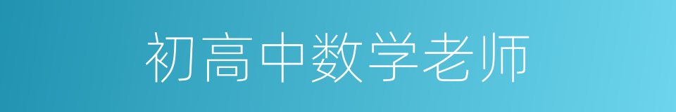 初高中数学老师的同义词