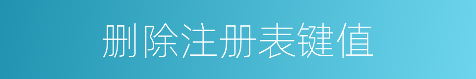 删除注册表键值的同义词