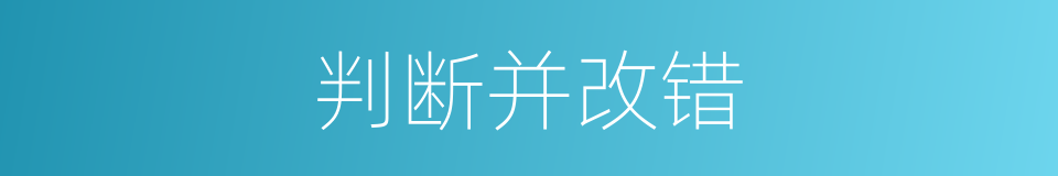 判断并改错的同义词