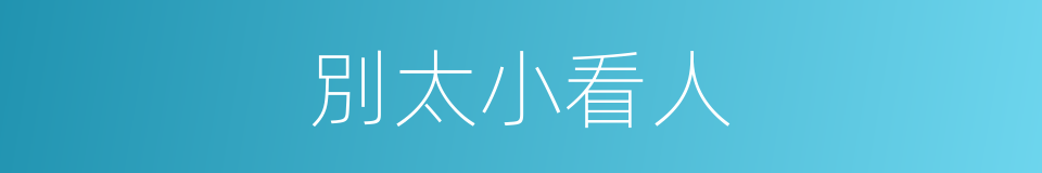 別太小看人的同義詞