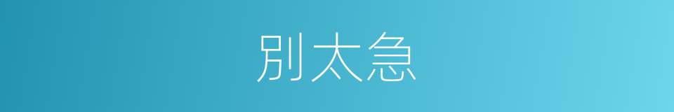 別太急的同義詞