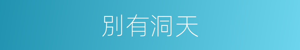 別有洞天的意思