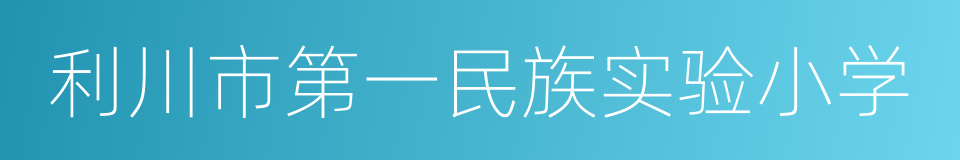 利川市第一民族实验小学的同义词