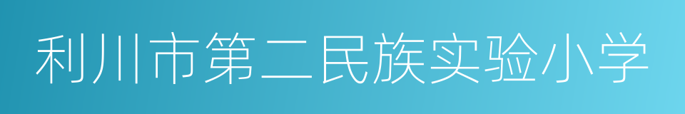 利川市第二民族实验小学的同义词