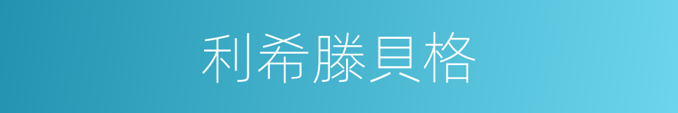 利希滕貝格的同義詞