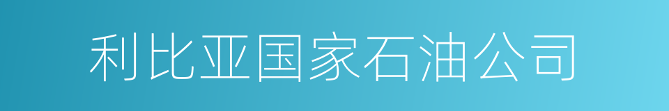 利比亚国家石油公司的同义词