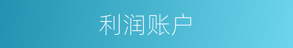 利润账户的同义词