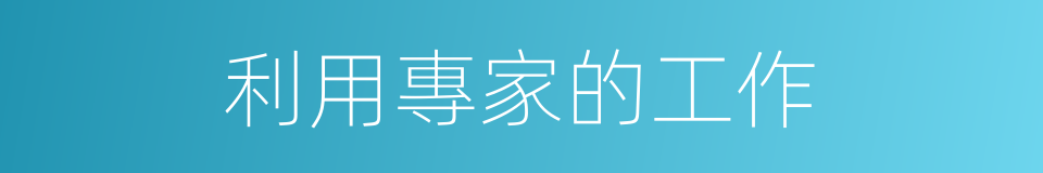 利用專家的工作的同義詞