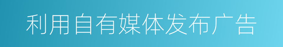 利用自有媒体发布广告的同义词