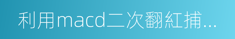 利用macd二次翻紅捕捉起漲點的同義詞