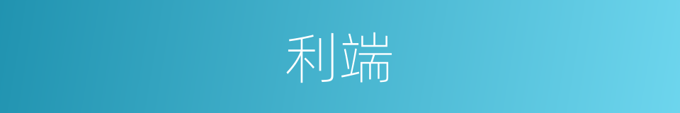 利端的意思