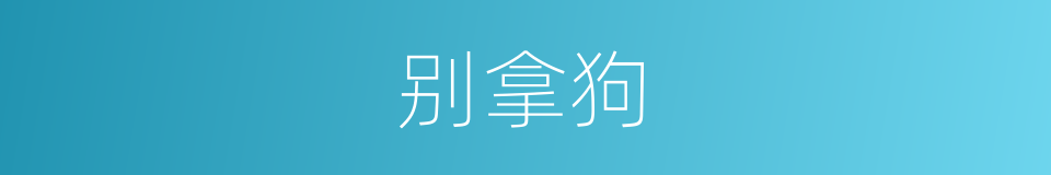 别拿狗的同义词