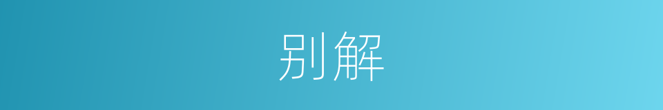 别解的意思