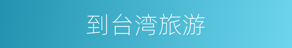 到台湾旅游的同义词