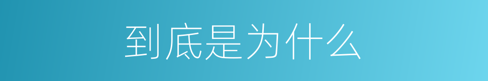 到底是为什么的意思