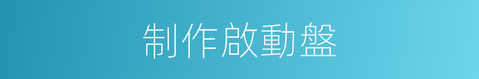 制作啟動盤的同義詞