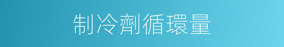 制冷劑循環量的同義詞