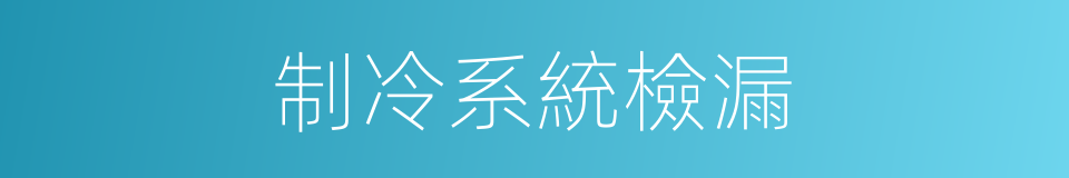 制冷系統檢漏的同義詞