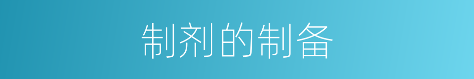 制剂的制备的同义词