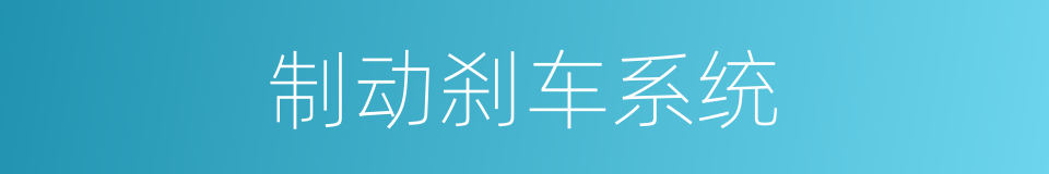 制动刹车系统的同义词