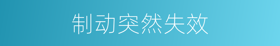 制动突然失效的同义词
