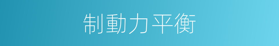 制動力平衡的同義詞