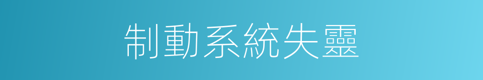 制動系統失靈的同義詞