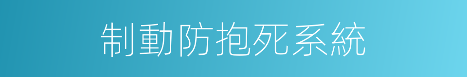 制動防抱死系統的同義詞