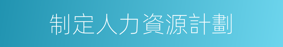 制定人力資源計劃的同義詞