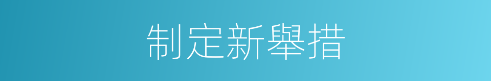 制定新舉措的同義詞