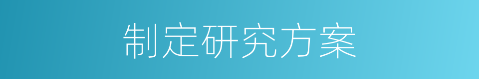 制定研究方案的同义词