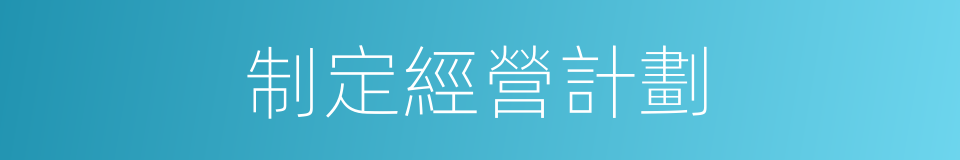 制定經營計劃的同義詞