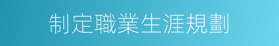 制定職業生涯規劃的同義詞