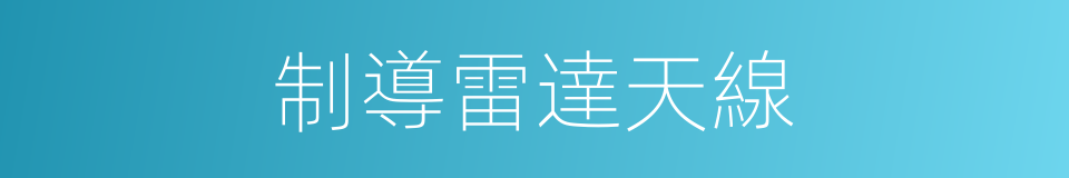 制導雷達天線的同義詞