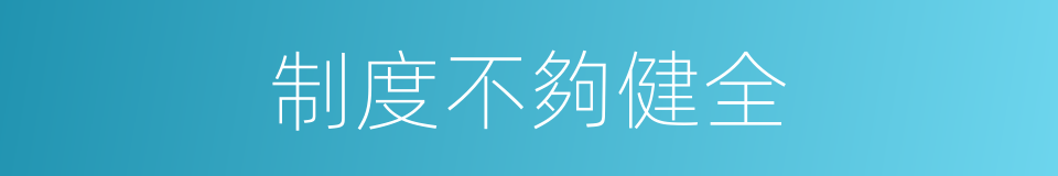 制度不夠健全的同義詞