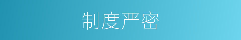 制度严密的同义词