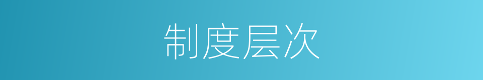 制度层次的同义词