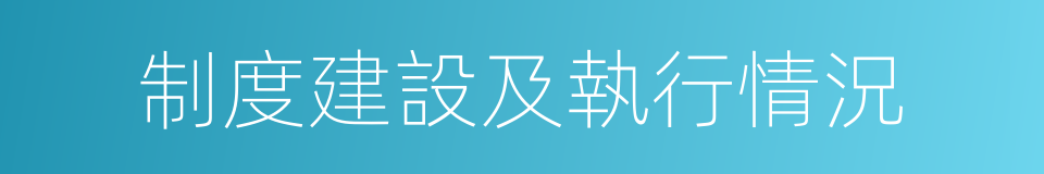 制度建設及執行情況的同義詞