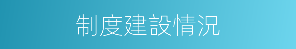 制度建設情況的同義詞