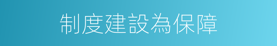 制度建設為保障的同義詞